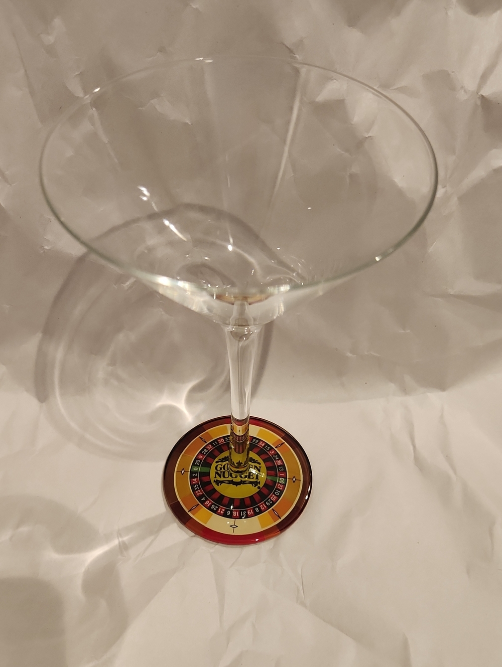 Vintage souvenir martini or cocktail glass From GOLDEN NUGGET casino